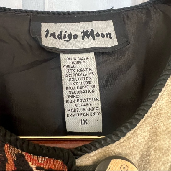 Indigo Moon Mixed Abstract Cheetah Paisley Patchwork Quilt Funky Jacket Sz 1X - Picture 2 of 10